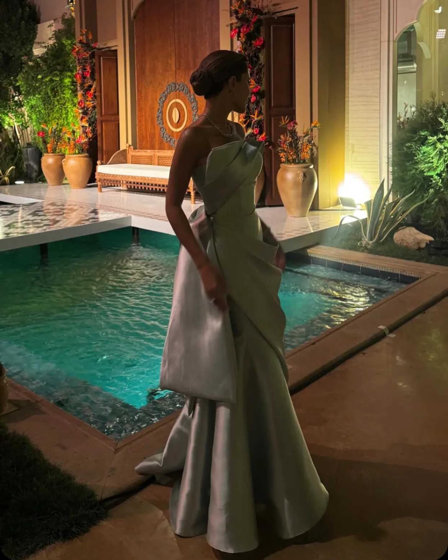 Elegant Silver Gray Strapless Pleated Evening Dress SF231