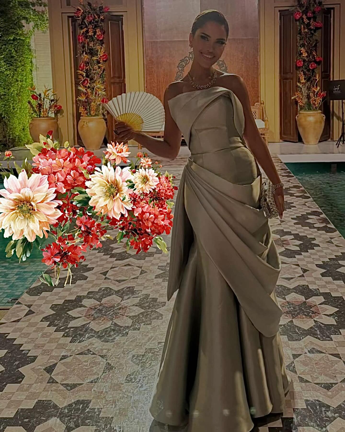 Elegant Silver Gray Strapless Pleated Evening Dress SF231