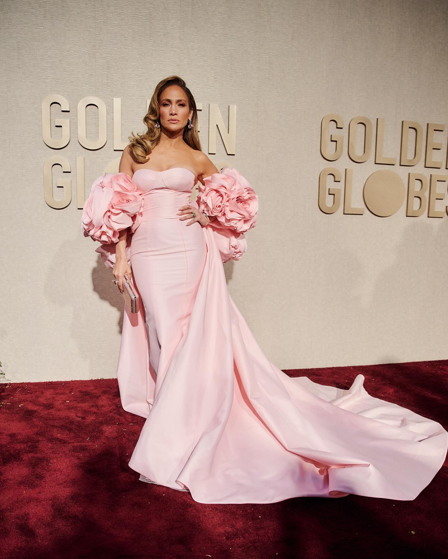 Glamorous 3D Floral Pink Evening Dress with Overskirt SF346