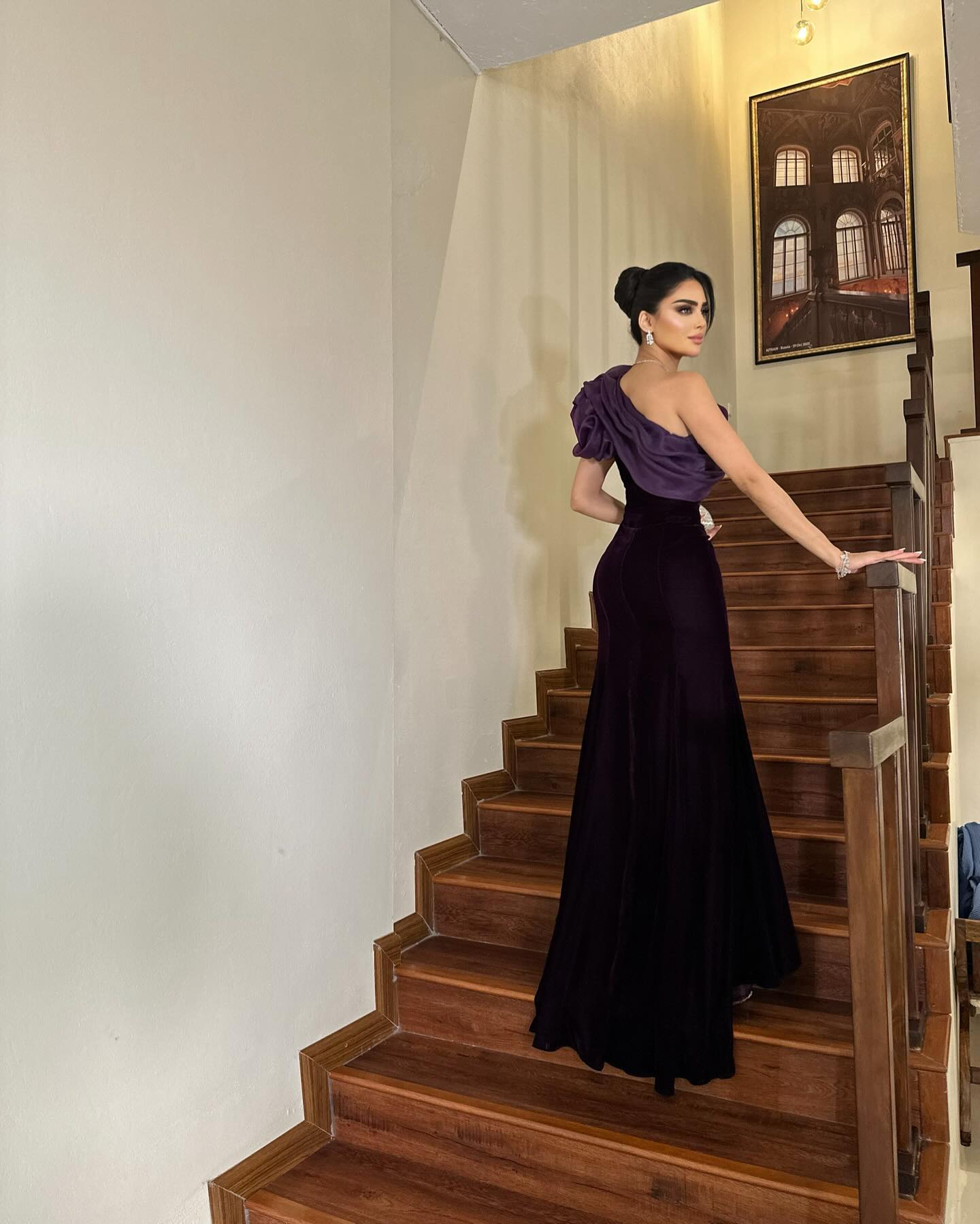 Elegant Purple One Shoulder Mermaid Evening Dress SF493