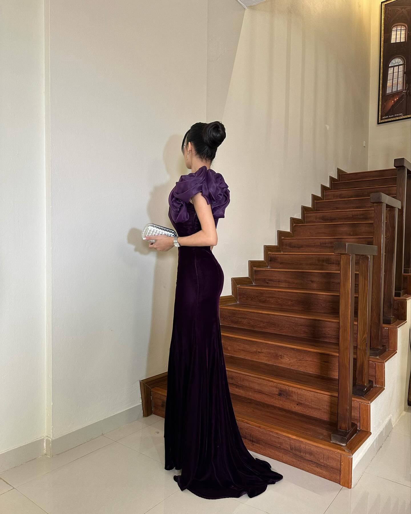 Elegant Purple One Shoulder Mermaid Evening Dress SF493