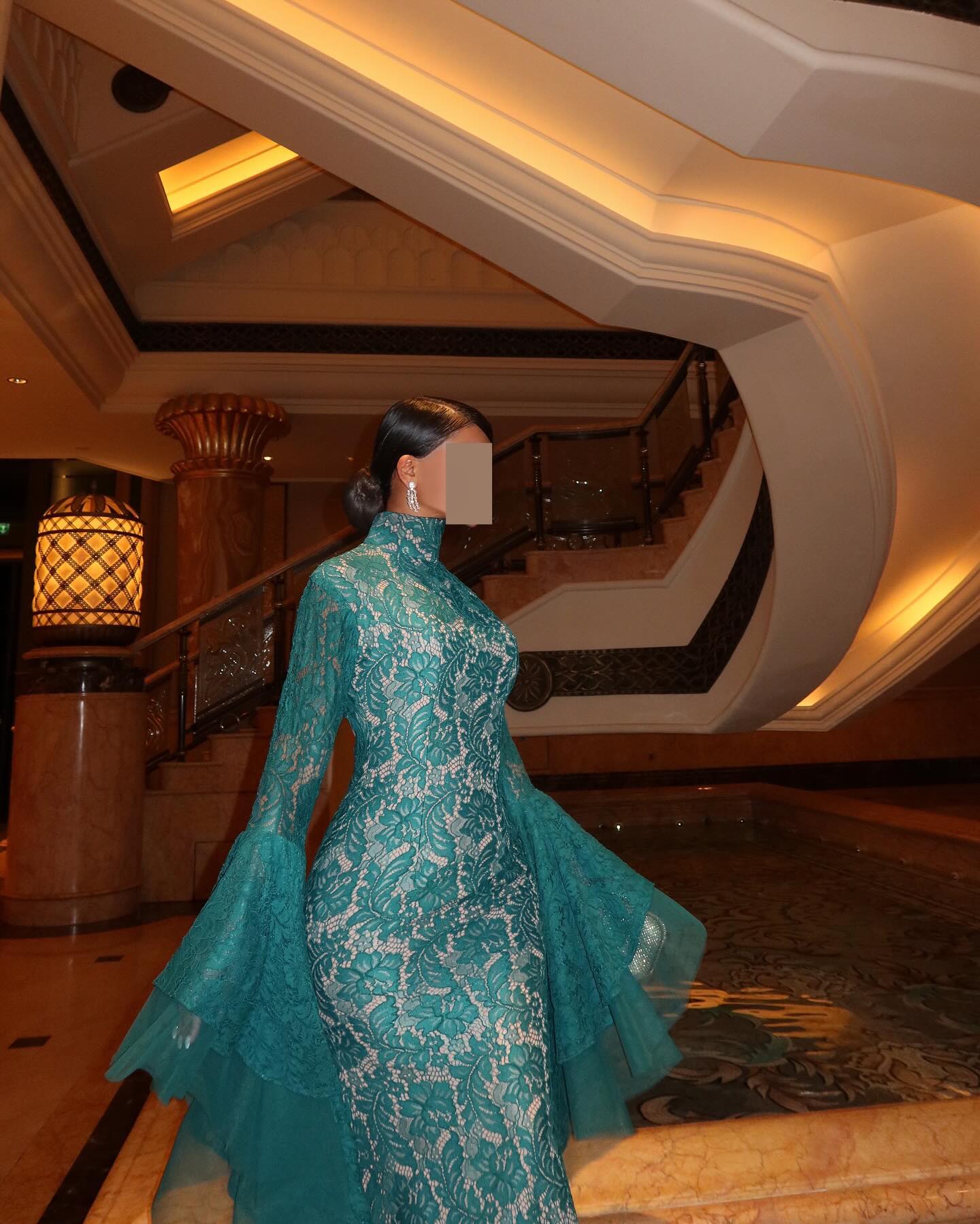 Luxury Green Long Sleeves Mermaid Evening Dress SF164