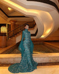 Luxury Green Long Sleeves Mermaid Evening Dress SF164