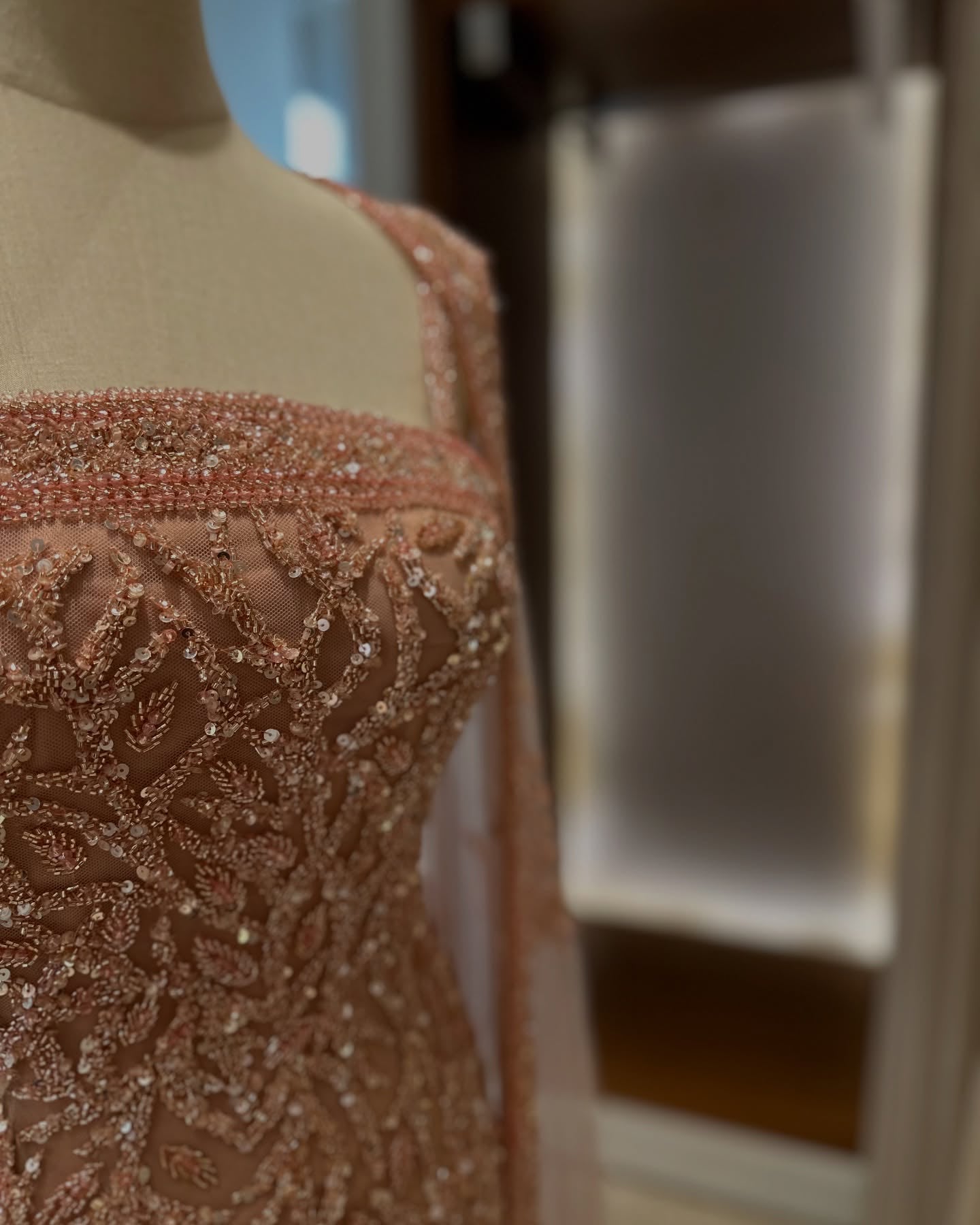 Luxury Crystal Pink Evening Dress with Cape SS393