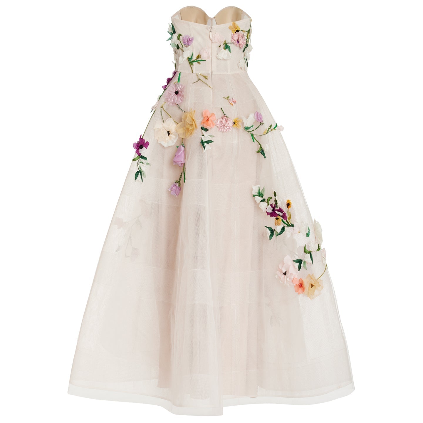 Elegant 3D Flowers Khaki A-line Midi Evening Dress SS334