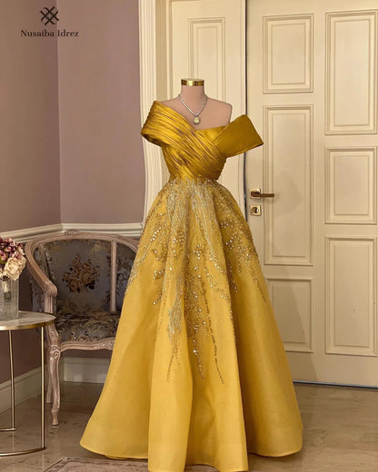 Luxury Burgundy Beaded Off Shoulder Evening Gown SS582