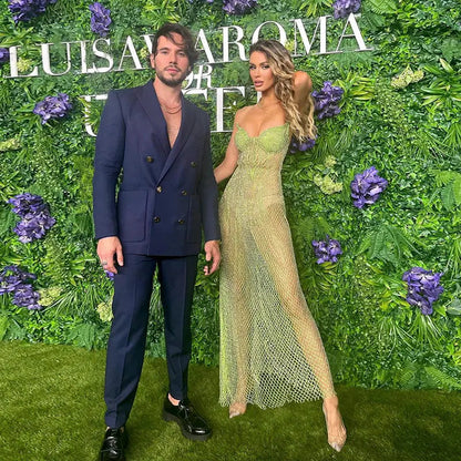 Green Strapless High Slit Cocktail Party Dress RM045