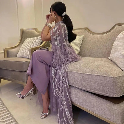 Luxury Feathers 2 Pieces Evening Dress SS430