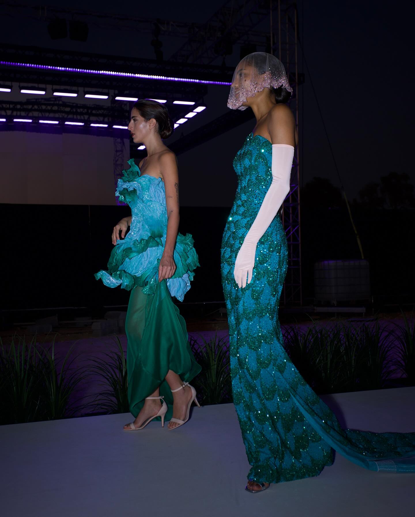 Luxury Beaded Green Mermaid Evening Dress SS601